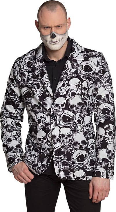 Boland - Jasje Skulls (M/L) - Volwassenen - Skelet - Halloween verkleedkleding - Horror - Day of the dead
