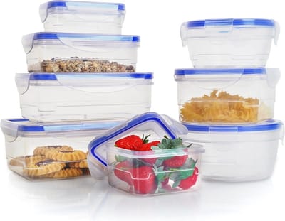 Voedselcontainers met Deksel en Pakking 8 stuks - Vershoudbakjes - Diepvriesbakjes - Vershouden - Bakjes
