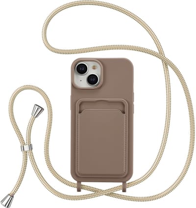 Crossbody Telefoonhoesje – Geschikt voor Apple iPhone 15 Pro Max – Hoesje & Tas in één - Bruin