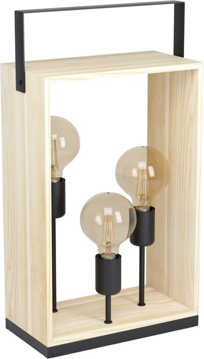 EGLO Stars of Light FAMBOROUGH TAFEL 3L E27 ZWART/HOUT