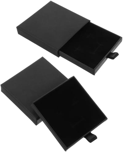 Dailygoods- Sieradendoos 2 stuks - Geschenkdoos - Zwart - Uittrekkbare doos - Robuust materiaal - Elegant ontwerp - Cadeaudoos