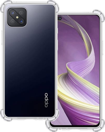 Hoesje Geschikt voor OPPO Reno4 Z 5G - Sterk & Shockproof - Siliconen Case - Back Cover - Telefoon Hoes Shock Proof - Transparant