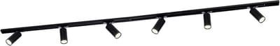 Ledvion - LED Railverlichting 2M + 6 Railspots (Zwart - Dimbaar - GU10 Fitting) - 1-Fase
