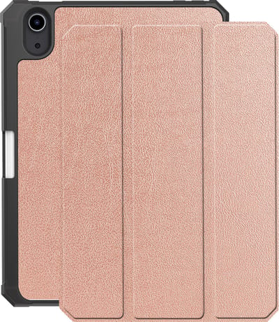 Hoes - Geschikt voor Apple iPad Mini 7 (2024) - 8.3 inch - 7e Generatie - Dun & Stevig - Trifold Bookcase - Hard Cover Case - Met Uitsparing Geschikt voor Apple Pencil - Hardcover Book - Tablet Hoesje - Rosé goud