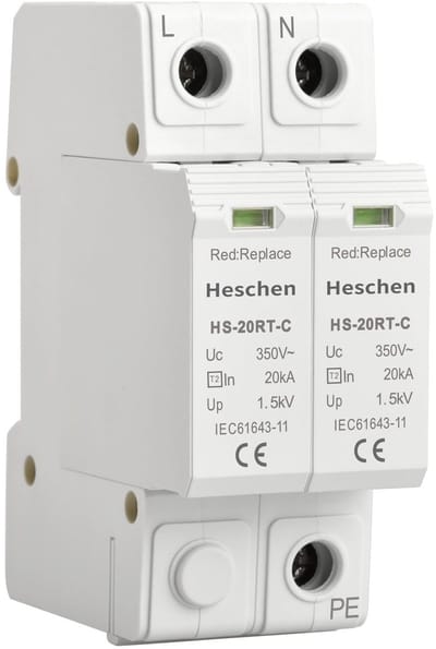 Elzusha - Overspanningsbeveiliging - 2P 350VAC - Brandbestendig - DIN-railmontage - Laagspanningsafleider - 20KA - Veiligheid voor elektrische appa...