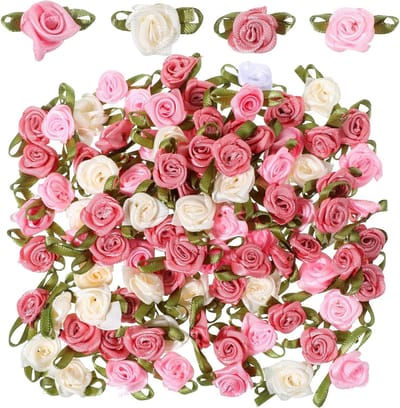 Mini Rozen Strikjes - Lint Bloemen - Doe-het-zelf Knutselen - Handgemaakt Satijn - 100 Stuks - Meerkleurig