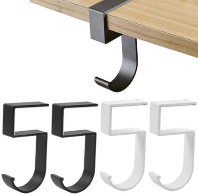 Dailygoods- Handtashaken Set van 4 - Draagbare Tafelhaken - Aluminium Haken - Lichtgewicht en Duurzaam - Voor Kantoor en Thuis - Innovatieve Boekentashanger - Tassenhouder