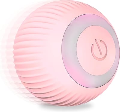 Ustratics | Speelgoed voor de kat | Automatisch rollende bal | Kattenspeeltje | Smart rollende bal | Rollende bal | Interactieve bal voor kat | USB oplaadbaar | Katten bal | Slim kattenspeeltje | Stimuleert | met Gratis laserlamp | Roze |