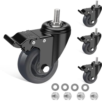 Allecto - Zwenkwielen 75 mm - Heavy Duty Wielen met Rem - Geschikt