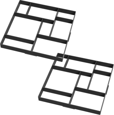 Tuinpad Gietvorm - Betonmal Stenen - DIY Tuinpaden Maken - Herbruikbaar Duurzaam Plastic - 8 Kamers Vierkant