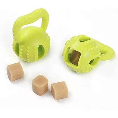 Jouets pour chiens Balle carrée à tirer Matériau TPR Jouets éducatifs pour animaux de compagnie résistants aux morsures Jouets interactifs Jeu d'entraînement yellow