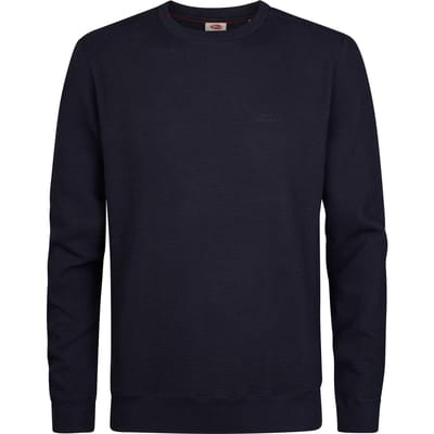 Petrol Industries - Heren Trui met wafelstructuur ironmont - Blauw - Maat XL