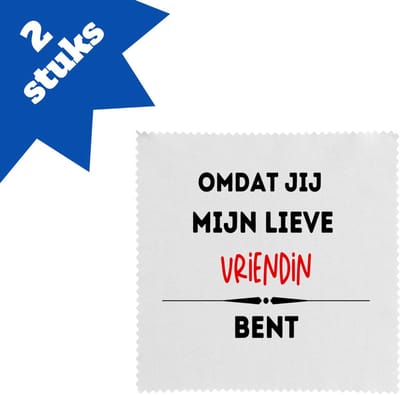 Akyol - omdat jij mijn lieve vriendin bent brillendoekjes - Vriend/vriendin - de liefste vriendin - valentijnsdag - verjaardag - cadeautje voor vriendin - kado - geschenk - 17,8 bij 17,8 cm - 2 stuks