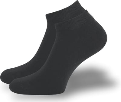 SQOTTON® Badstof Sneakersokken - Naadloos - Zwart - Maat 35-38