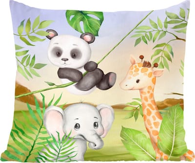 Sierkussens - Kussentjes Woonkamer - 60x60 cm - Jungle - Bladeren - Dieren - Groen