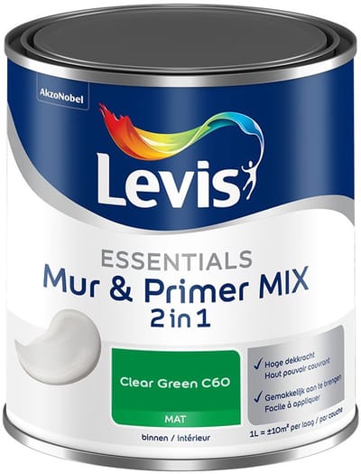 Levis - Essentials Mur & Primer Mix - Clear Green C60 - Mengverf - 1 L