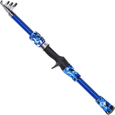Telescopische Kinderhengel - Jonge Vissers Hengel - Vissen Buiten - Duurzaam Glasvezel - 165 cm Uitgeschoven - Blauw