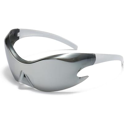 Tijdloze Retro Stijl Zonnebril Voor Mannen Voor Vrouwen Geïntegreerd Lichaam Toekomst Technologie Gevoel Zonlicht Bril Voor Mannen Buiten Fietsen Sport Zicht UV400 As shown in the figu gray
