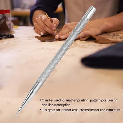 Lederen Markeerstift met Ronde Kop voor Leerbewerking en Tracering - Roestvrijstalen Scriber Pen - Handig DIY Gereedschap