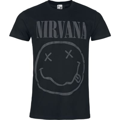 Nirvana T-shirt - Smile Logo 3D Druck - S tot 3XL - voor Mannen - zwart