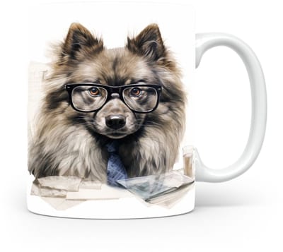 Mok Keeshond Beker voor koffie of tas voor thee, cadeau voor dierenliefhebbers, moeder, vader, collega, vriend, vriendin, kantoor, opa, oma, hond, kerst, sinterklaas, verjaardag