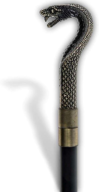 Wandelstok Cobra - Decoratieve Stok - Stijlvol Wandelen - Antieke Stijl - 94 cm - Houtkleur