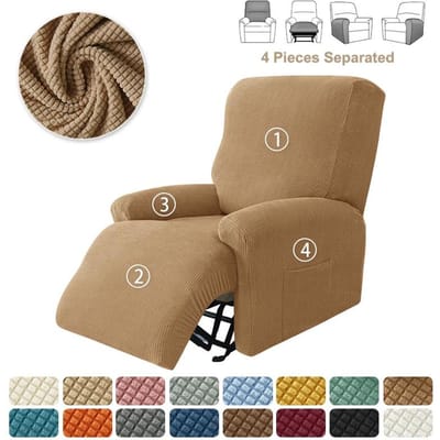 Effen Kleur Verstelbare Stoelhoes Poolvlies Bankstoelhoes Stretch Antislip Volledig Bedekkende Fauteuilhoes voor Woonkamer