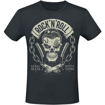 Gasoline Bandit - Rockabilly T-shirt - Rebel Rules - S tot 4XL - voor Mannen - zwart