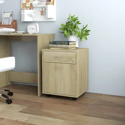 vidaXL - Rolkast - 45x38x54 - cm - bewerkt - hout - sonoma - eikenkleurig