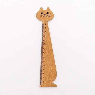 1 Stuk 15cm Schattige Kat Rechte Liniaal Houten Kawaii Gereedschap Kantoorbenodigdheden Cartoon Tekenliniaal Kantoor School Meetinstrument