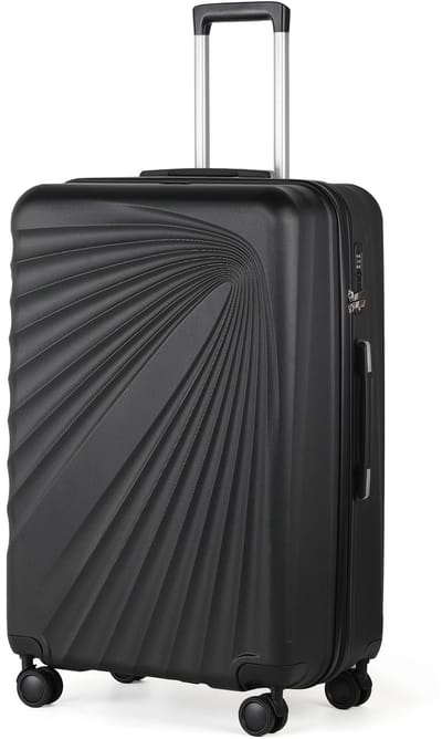 TAN.TOMI Grote Hardcase Reiskoffer ABS – 28 inch (49×29×76 cm, 95 L) – Lichtgewicht Ruimbagage Trolley met 3‑cijferig Cijferslot & Wielen - zwart