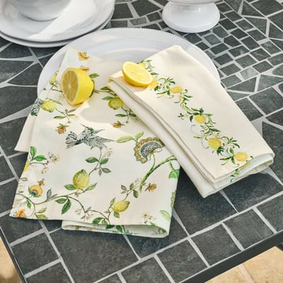 LOBERON Theedoek set van 2 Solianne wit/groen/geel
