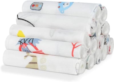 Mousseline Katoenen Baby Washandjes - 15 Stuks, Zacht en Multifunctioneel, 20x20 cm
