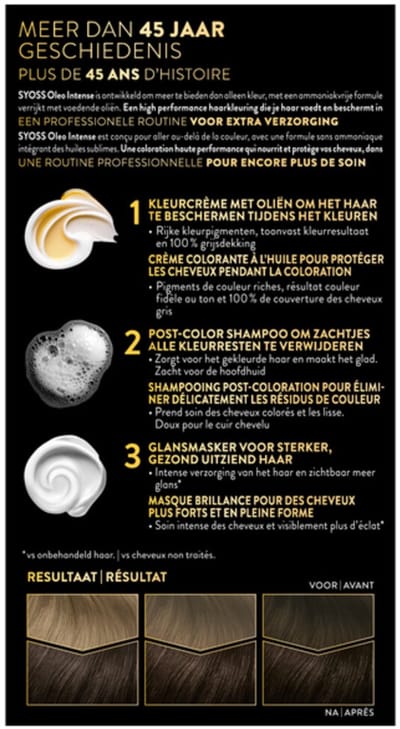 Syoss Oleo Intense - Haarverf - 4-50 - Ijzig Bruin - 115ml x 2