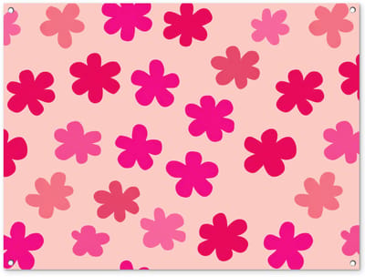 Tuinposter 120x90 cm - Tuindecoratie Bloemen - Patroon - Roze - Poster voor in de tuin - Buiten decoratie - Schutting tuinschilderij - Tuindoek muurdecoratie - Wanddecoratie balkondoek