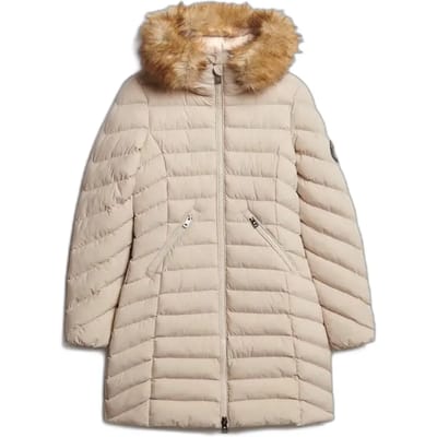 Superdry - Fuji Jas Met Capuchon En Imitatiebont - Dames - Gewatteerde jassen