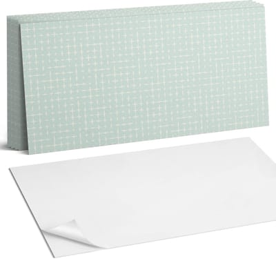 Coloray Plaktegels - Geometrie van lijnen en kruisen Wandtegel Zelfklevend - 60 cm x 30 cm - Munt Plaktegels - 6 stuks - Rechthoek PVC Tegels - Plaktegels Keuken - Zelfklevende Vloertegels Badkamer - Vinyl Tegels Zelfklevend - Zelfklevende Wandtegels