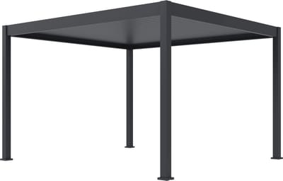 Orion Deluxe elektrische overkapping met LED - 360 x 400 cm - antraciet - Elektrisch lamellen dak en Luxe uitstraling - Volledig Aluminium terrasoverkapping met LED verlichting - Perfect te gebruiken als Tuinprieel / Carport / Veranda / Pergola