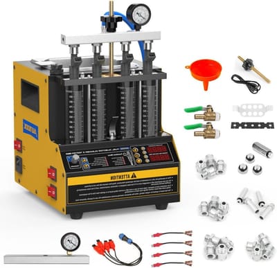 Injector Reiniger Tester - Brandstof Injector - Motor Onderhoud - Ultrasoon Verwarming - 4 Cilinders - Zwart