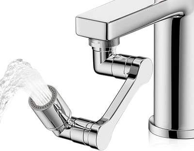 Faucet extension - swivel tap attachment - swivelling with twee spray modes - perlators voor keukenkraan en badkamerkraan