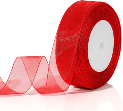 Organza lint rood, Valentijnsdag lint, cadeaulint, geschenklint voor Valentijnsdag, lint, breedte cadeaulint, bruiloft, cadeaulint bruiloft, champagneroze satijnen lint, 2,5 cm
