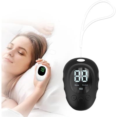 longziming -Palm Sleep Massager - Massageapparaat - 15 Instellingen En Twee Modusopties - ABS En Siliconen - Voor Ontspanning En Slaapsteun - 1 Stuk - Zwart