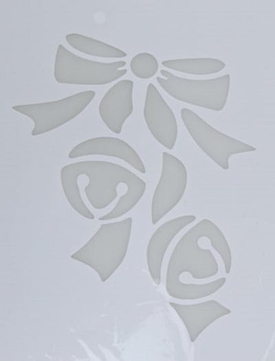 Kerst raamsjabloon kerstbelletjes - wit - 35 cm - raamdecoratie - kerstversiering - sneeuwspray sjabloon