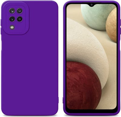 Cadorabo Hoesje geschikt voor Samsung Galaxy A12 / M12 in FLUID DONKER PAARS - Beschermhoes gemaakt van flexibel TPU silicone Cover Fluid Case