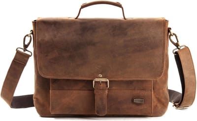 HAROLD'S Leren Business tas Afzonderlijke gevallen Antic Briefcase Nature Bruine