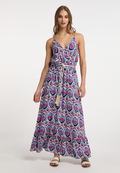 IZIA Maxi-jurk met all-over print Dames Blauw Veelkleurig