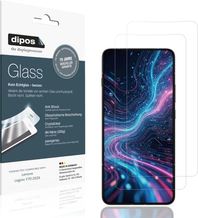 dipos – 2x Pantserfolie geschikt voor Lenovo Legion Y70 2026 | 9H Screenprotector