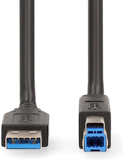 Nedis USB-Kabel - USB 3.2 Gen 1 - USB-A Male - USB-B Male - 5 Gbps - Vernikkeld - 2.00 m - Rond - PVC - Zwart - Doos