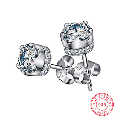 Borasi Dames Oorbel Zirkonia | Sterling 925 Zilver | Wit Zirkonia Steen | Elegant | Dames Oorbel | Cadeau Voor Haar |