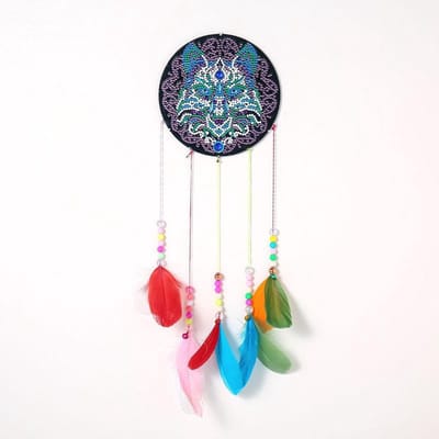 Diamond painting wind bells - Wolf - dromenvanger
